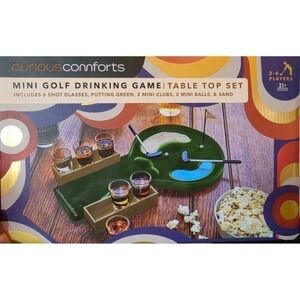 NIB Curious Comforts Mini Golf Drinking Game Table Top Set 2-6 Players - NEW